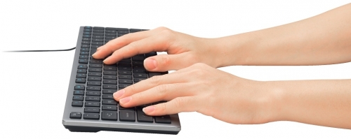 Tastatura Kensington EQ KB515, reincarcabila, cu fir de 150 cm, conexiune cablu USB-C, gri